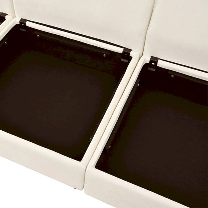 126 Polyester 8-Piece Modular Sofa Bed with Storage, Faux Double-Layer Cushions and Customizable Configuration