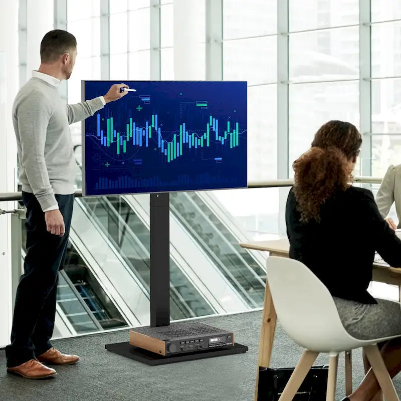 Gymax Floor TV Stand Universal TV Stand for 32-70 Inch TVs up to 110