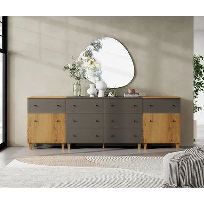 WAMPAT 3-in-1 Dresser Chests with 8 Drawers and 2 Doors for Bedroom