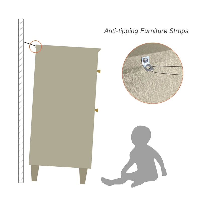 WAMPAT 3-in-1 Dresser Chests with 8 Drawers and 2 Doors for Bedroom