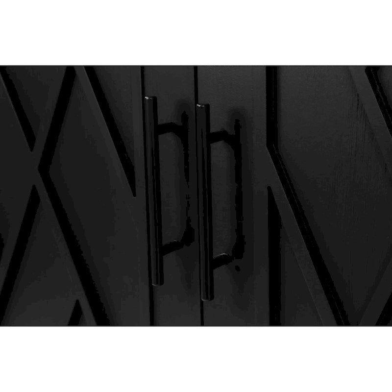 60 Modern Farmhouse Accent Cabinet with 4 Doors & Adjustable Shelf