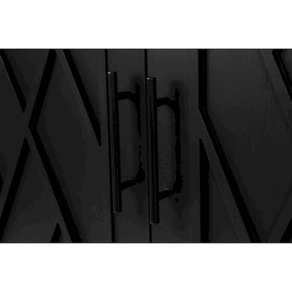 60 Modern Farmhouse Accent Cabinet with 4 Doors & Adjustable Shelf