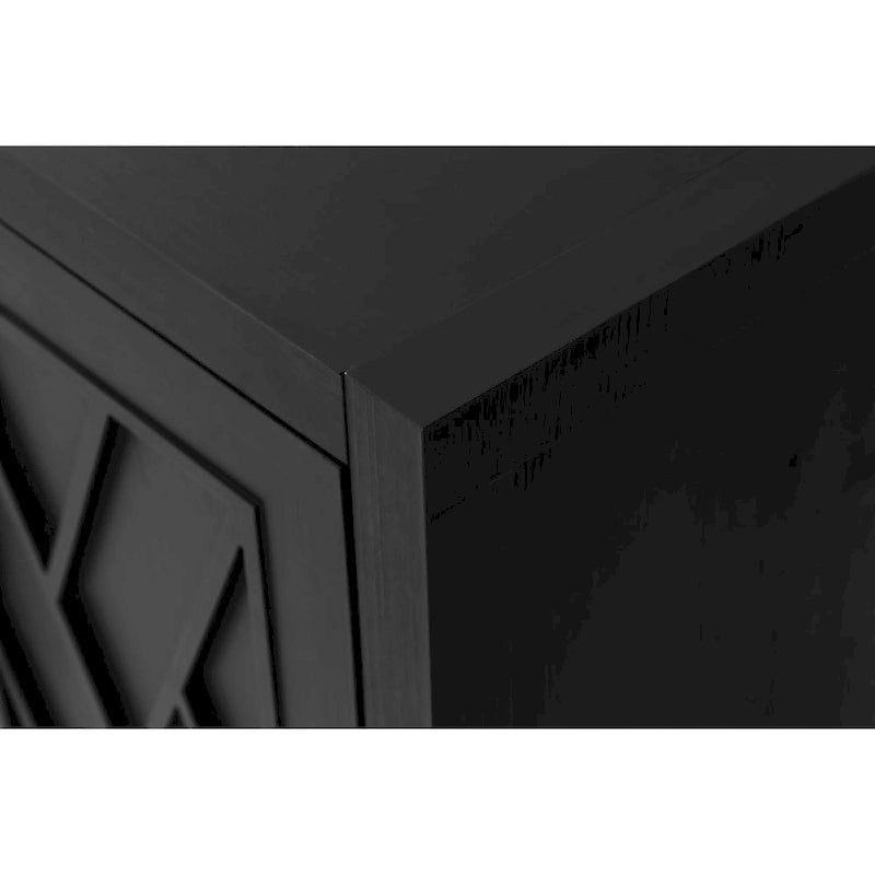 60 Modern Farmhouse Accent Cabinet with 4 Doors & Adjustable Shelf