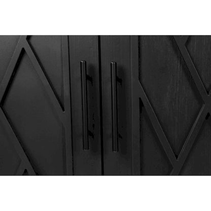 60 Modern Farmhouse Accent Cabinet with 4 Doors & Adjustable Shelf