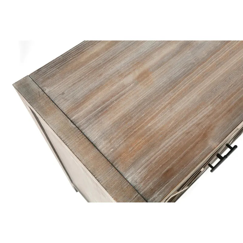 60 Modern Farmhouse Accent Cabinet with 4 Doors & Adjustable Shelf