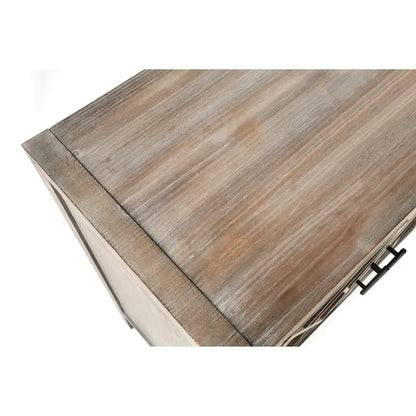 60 Modern Farmhouse Accent Cabinet with 4 Doors & Adjustable Shelf