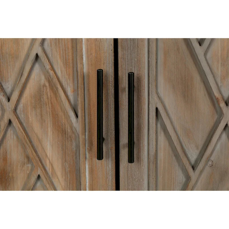 60 Modern Farmhouse Accent Cabinet with 4 Doors & Adjustable Shelf