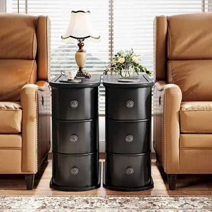 2 Drawer Narrow Side Table, Wood End Table