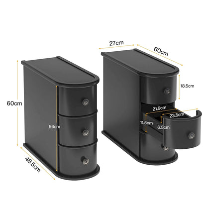 2 Drawer Narrow Side Table, Wood End Table