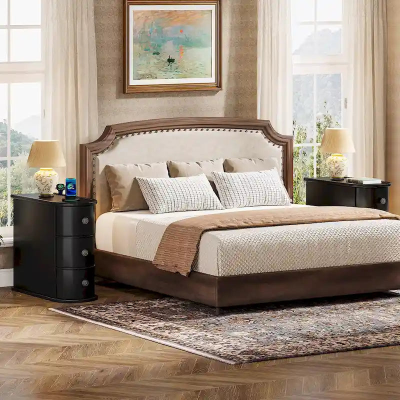 2 Drawer Narrow Side Table, Wood End Table