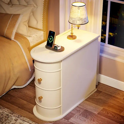 2 Drawer Narrow Side Table, Wood End Table