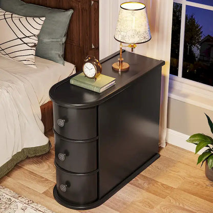 2 Drawer Narrow Side Table, Wood End Table
