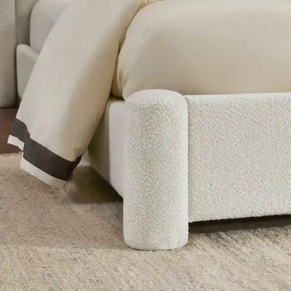 Modern Fully Upholstered Platform Bed Frame with Wide Headboard