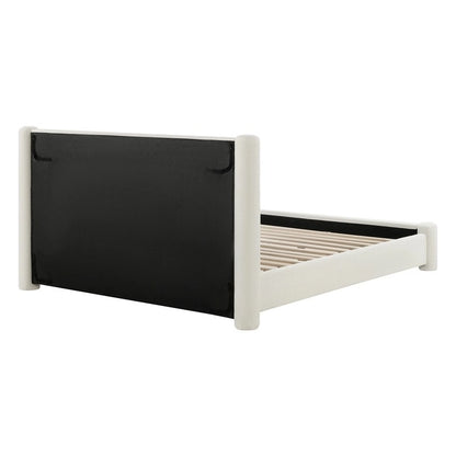 Modern Fully Upholstered Platform Bed Frame with Wide Headboard
