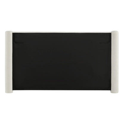 Modern Fully Upholstered Platform Bed Frame with Wide Headboard