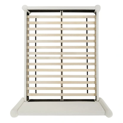 Modern Fully Upholstered Platform Bed Frame with Wide Headboard