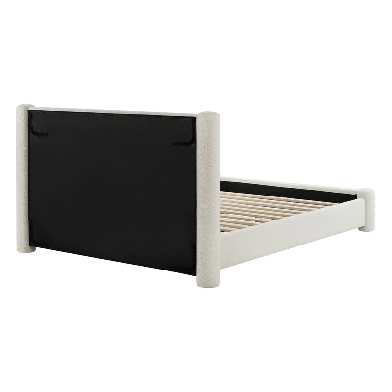 Modern Fully Upholstered Platform Bed Frame with Wide Headboard