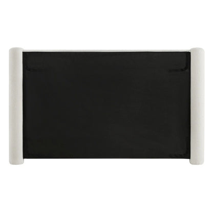 Modern Fully Upholstered Platform Bed Frame with Wide Headboard