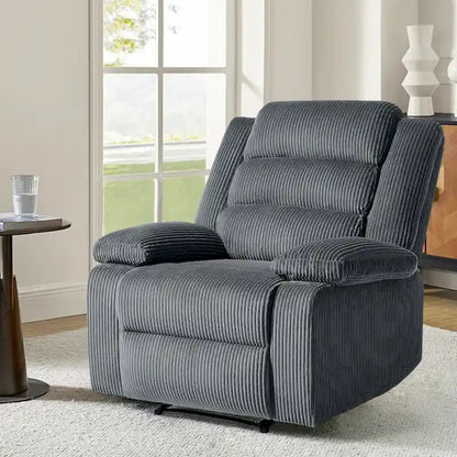 Modern Corduroy Manual Recliner Chair, Lounger Adjustable Recliners with Wide Armrest