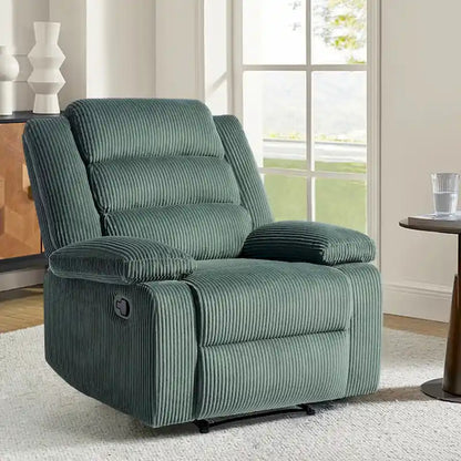 Modern Corduroy Manual Recliner Chair, Lounger Adjustable Recliners with Wide Armrest