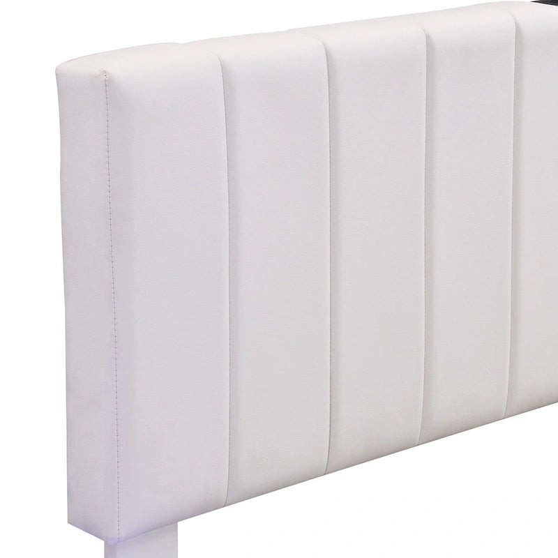 Lift Up Storage Platform Bed Frame, PU Leather Upholstered Low Profile Bed with Remote Control LED Lights, Sockets, USB Ports