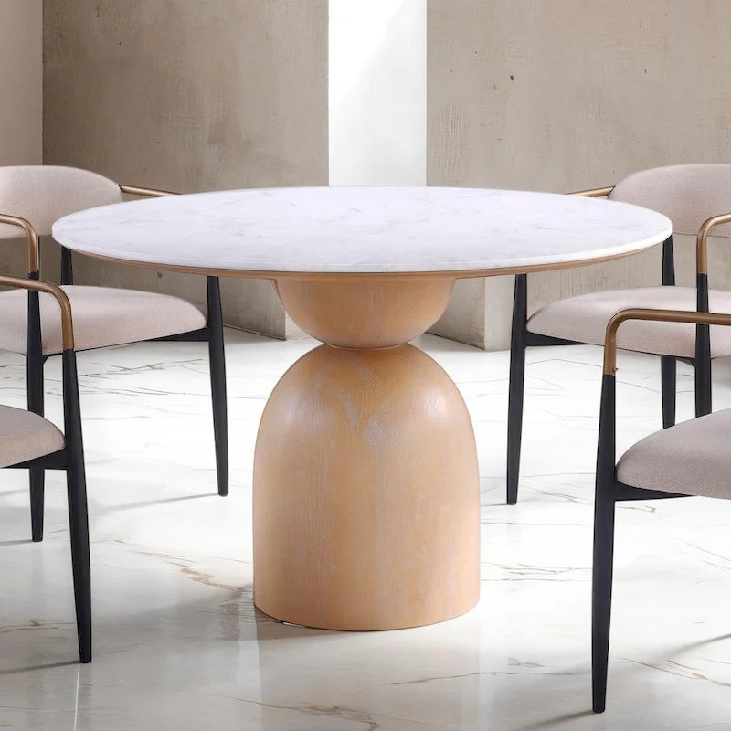 Furniture of America Darcy Modern Natural Wood Round Dining Table