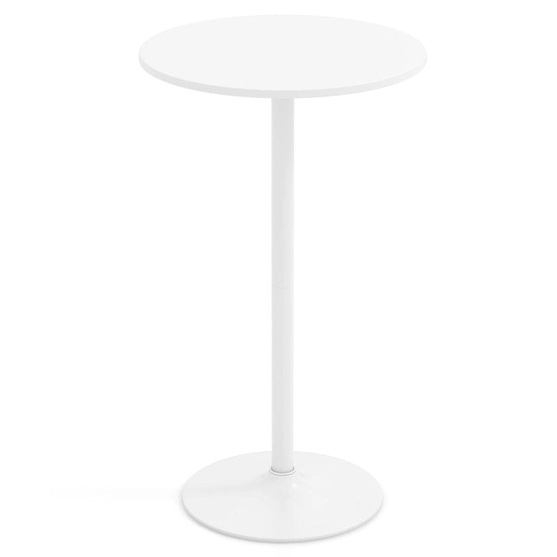 White MDF Metal Bistro Table with Stable Round Base