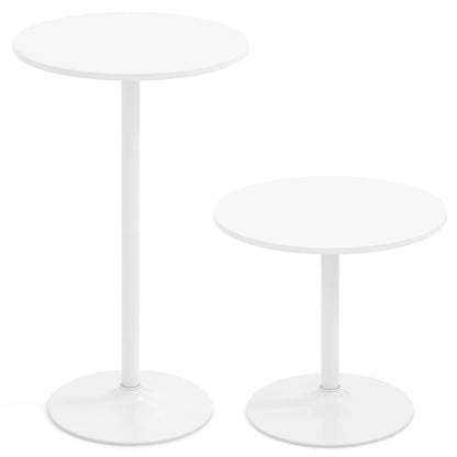 White MDF Metal Bistro Table with Stable Round Base