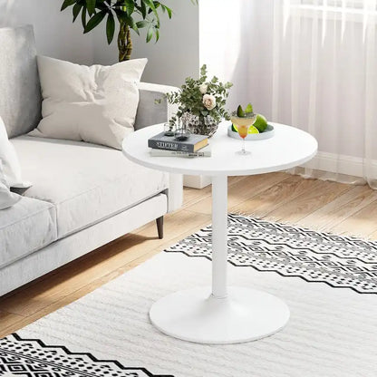 White MDF Metal Bistro Table with Stable Round Base