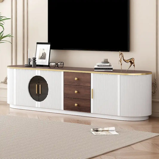 70.8 Modern Minimalist TV Stand for TVs up to 80 Inches, Entertainment Center with 3 Drawers and 1 Shelf