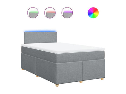 Bed base with mattress, light grey, 120x200cm, fabric