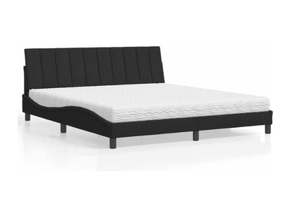 Bed with black mattress 180x200 velvet