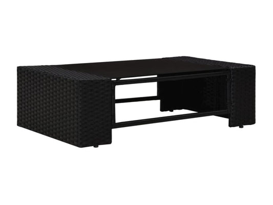 10-piece garden furniture set, black woven resin