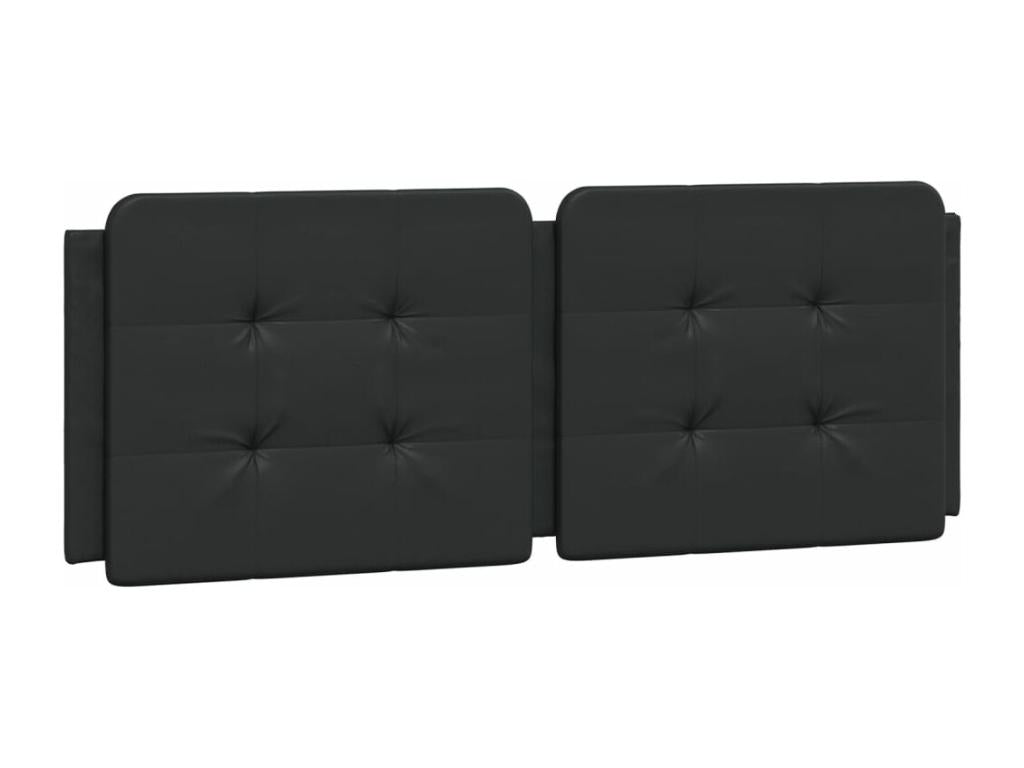 Black faux leather headboard cushion, 120cm