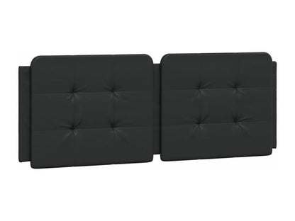 Black faux leather headboard cushion, 120cm