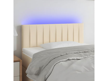 Cream LED Headboard 90x5x78/88 cm Fabric