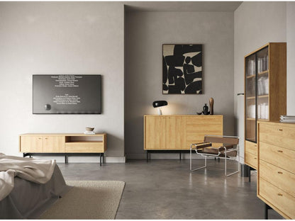 TV stand - 154 cm - hickory wood color -