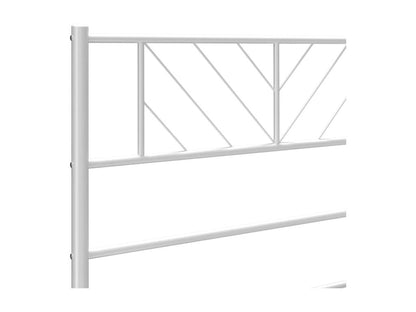 Metal bed frame with headboard and footboard, white, 120x200