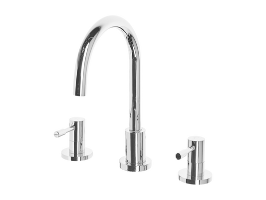 Silver bathroom sink faucet