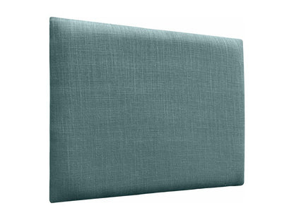 Upholstered headboard in natural linen, composed of interchangeable self-adhesive panels, for a luxurious, turquoise, padded bedroom, 80 cm