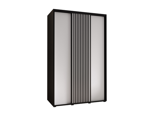 Wardrobe 1 with Sliding Doors 235.2/160/60 3 Doors Black/White