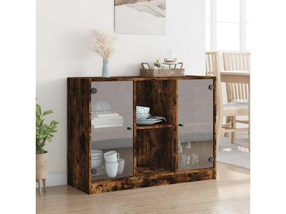 Smoked oak sideboard 102x37x75.5 cm engineered wood