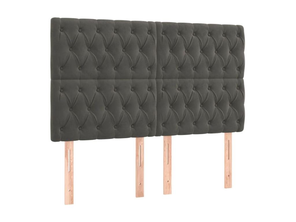 Bed base with mattress and LED, Dark Grey, 180x200