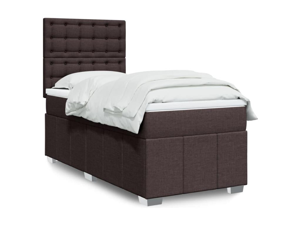 Bed base with mattress, dark brown, 90x190 cm