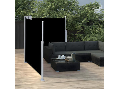 Retractable side awning, black, 120x600 cm