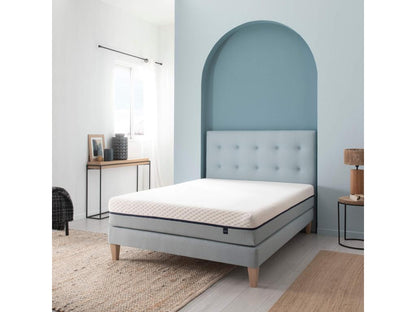 Upholstered bed base in light green - 160x210