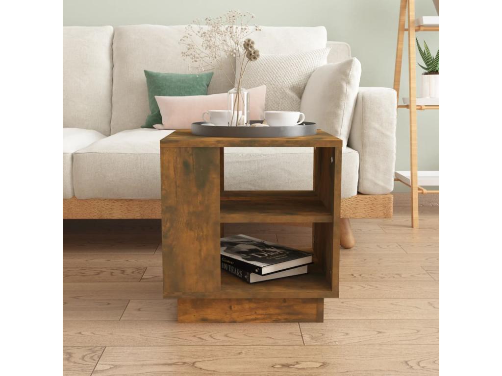 Smoked oak coffee table, 40x40x43 cm, engineered wood