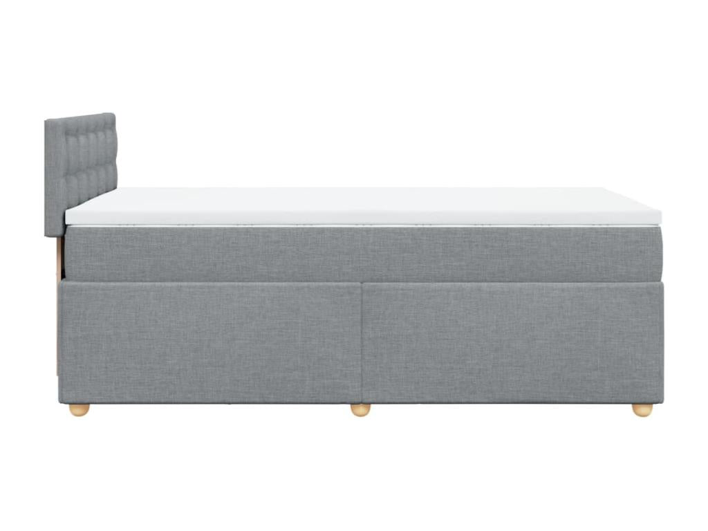 Bed base with light grey 80x200 cm fabric mattress