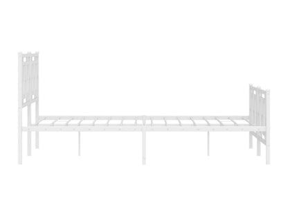 Metal bed frame with white headboard/footboard 140x200cm