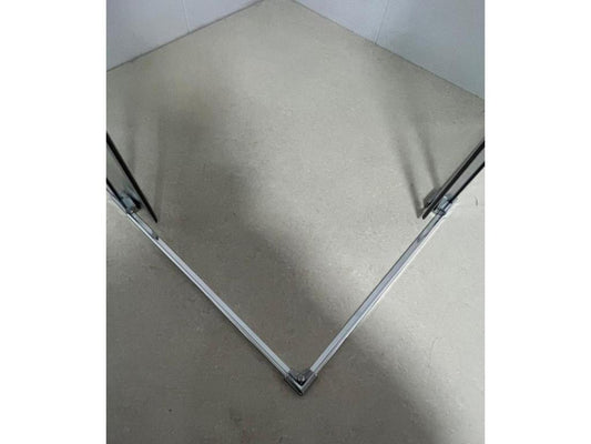 75x95 cm corner shower enclosure with easy entry, 200 cm high, made of tempered glass